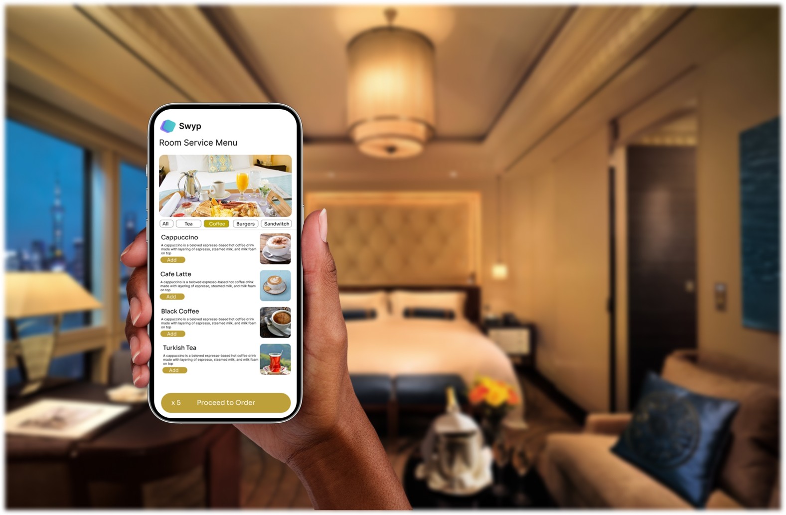 Swyp In room dining ordering system